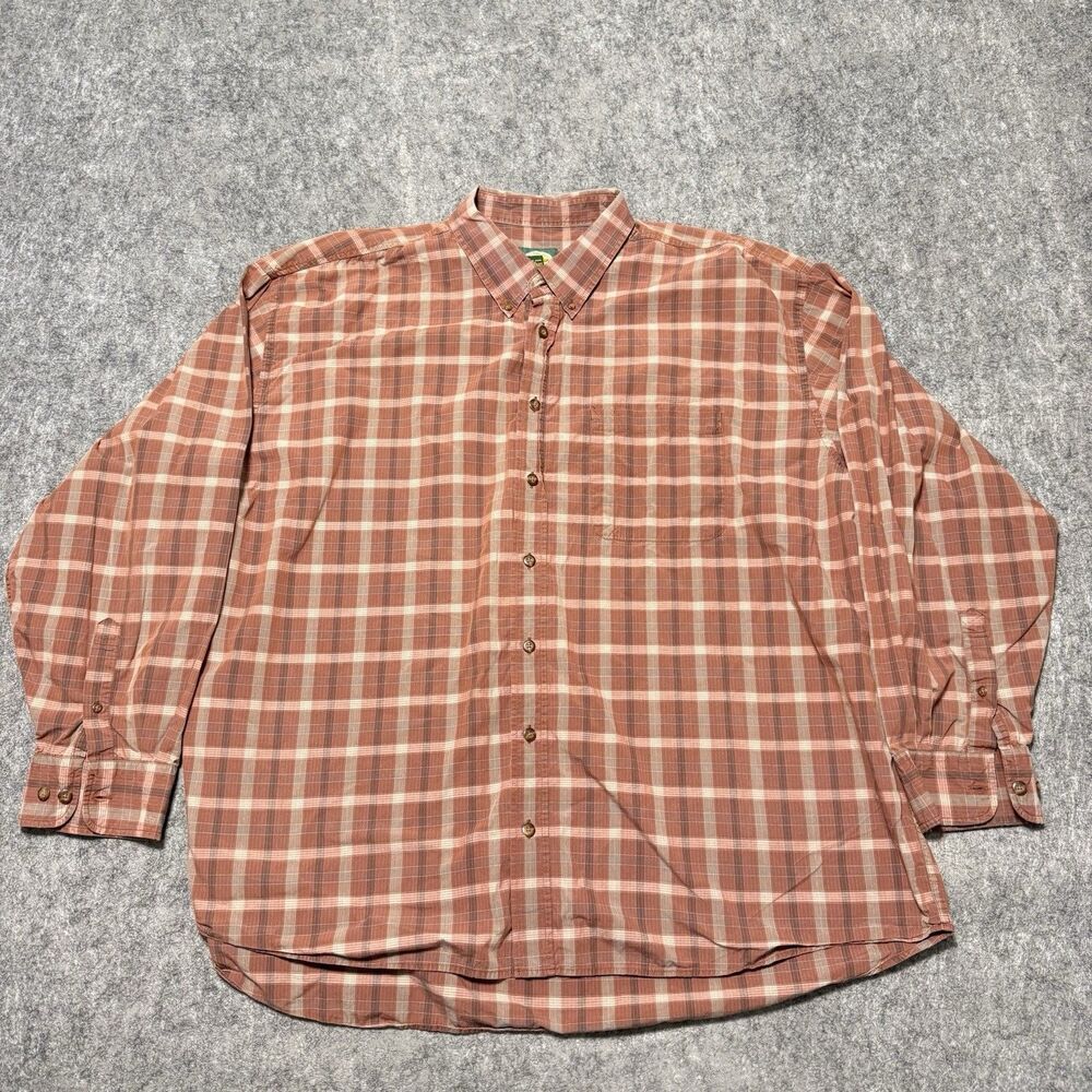Vintage Cabelas 3XLT Plaid Shirt Mens Long Sleeve 90s Y2K Gorpcore Cotton - Picture 1 of 5
